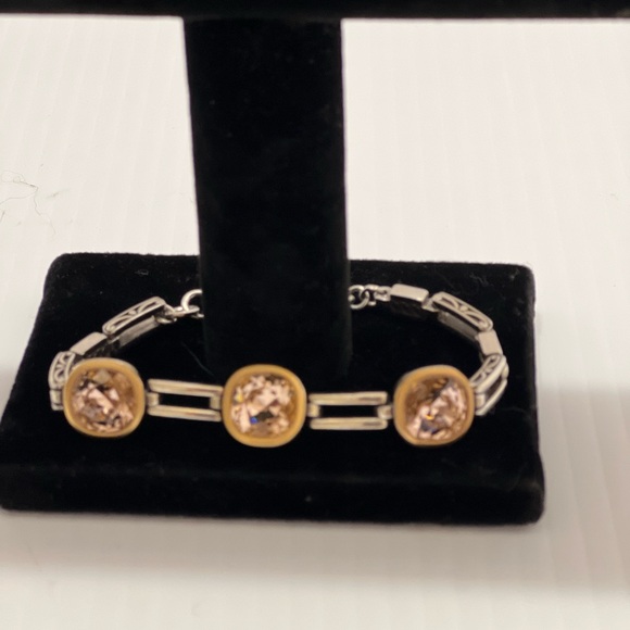 Brighton Silver Bracelet with Amber Colored Stones - Picture 3 of 16